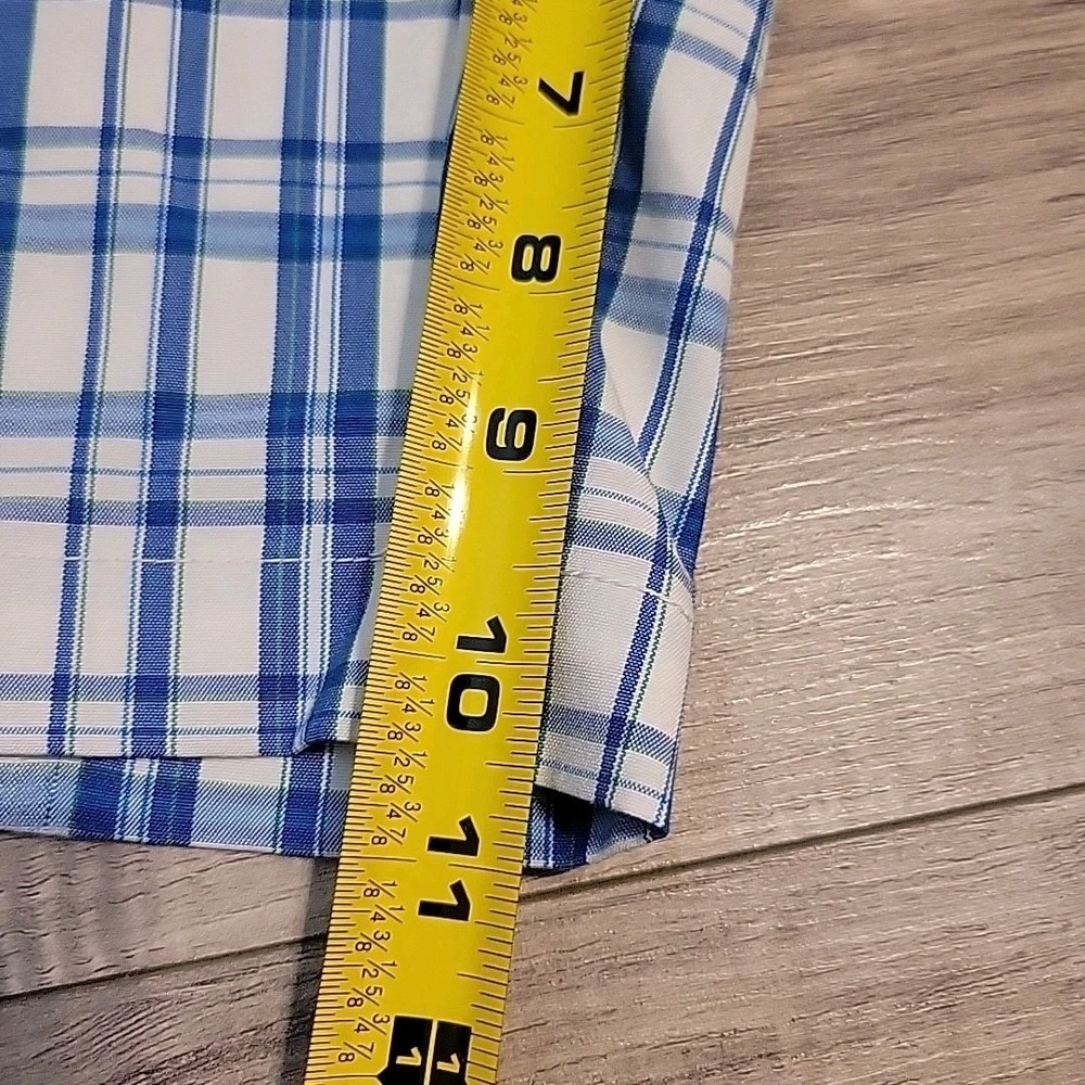 Adidas Golf Shorts‎ Men 34 Blue White Checked Bermuda Pockets Stretch - Picture 9 of 10